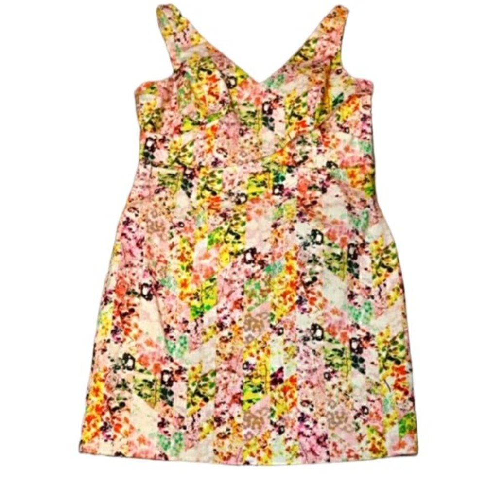 Jessica Simpson Pink Floral Career Midi Wiggle Dress NWT 14